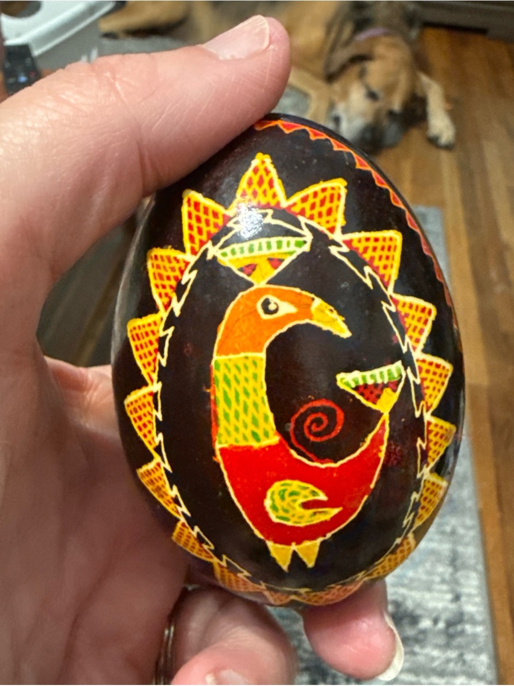 Real Ukrainian Easter Egg Pysanka Pysanky. Chicken Egg pysanka (#3)